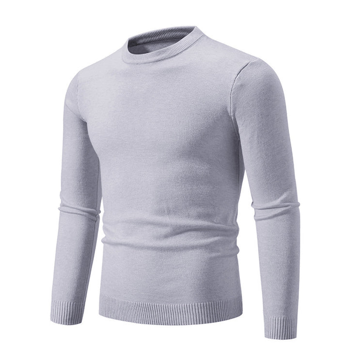 Herren klassischer Rundhals-Pullover aus weichem Strick Drune