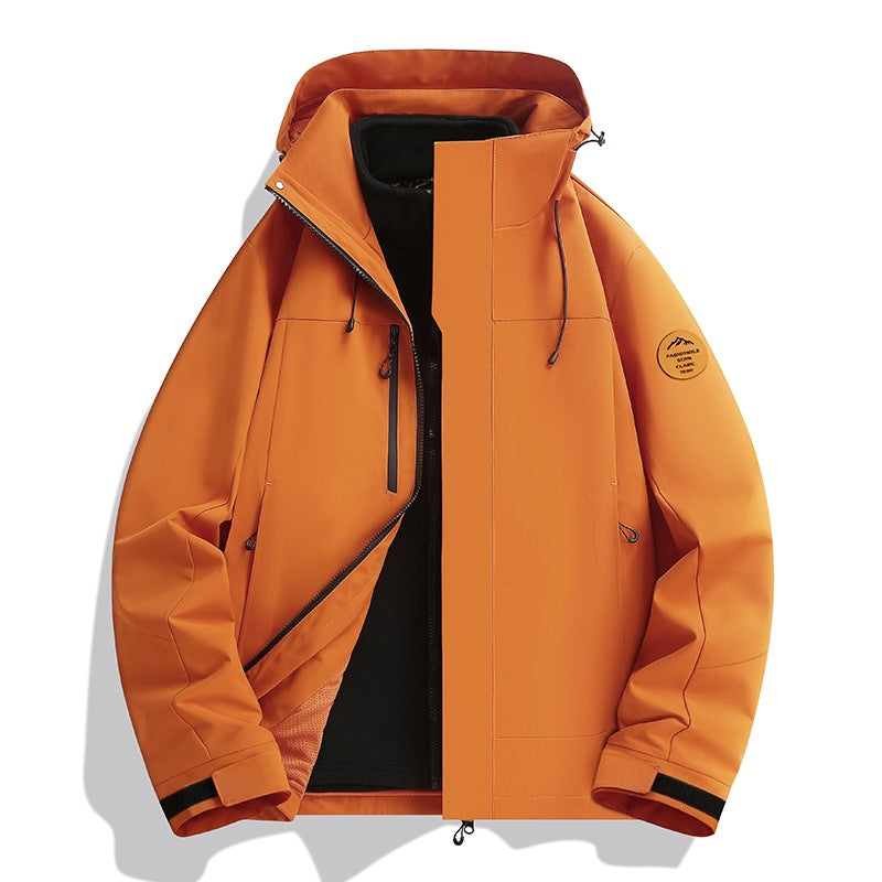 Herren Wetterfeste Softshelljacke mit Fleece‑Innenfutter, verstellbarer Kapuze & Reißverschluss‑Brusttasche Drune