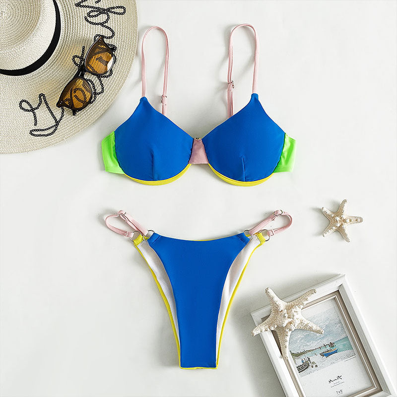 Damen Triangel-Bikini mit modischen Farbakzenten Drune
