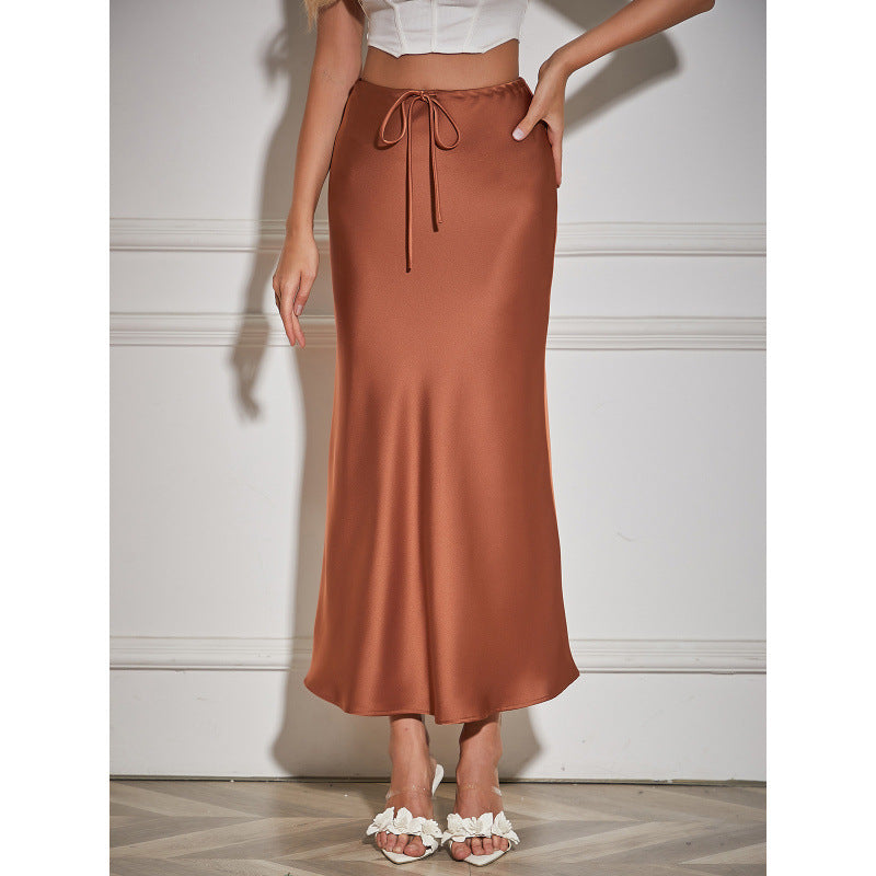 Damen Maxi-Rock mit elastischemBund und seitlicher Bindegurt Drune