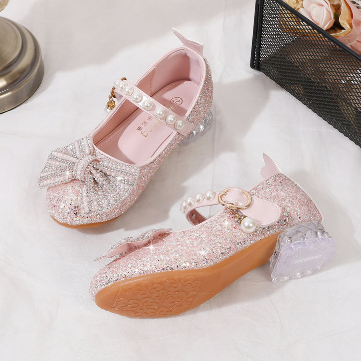 Damen Glitzernde Ballerinas mit Perlenverschluss Drune