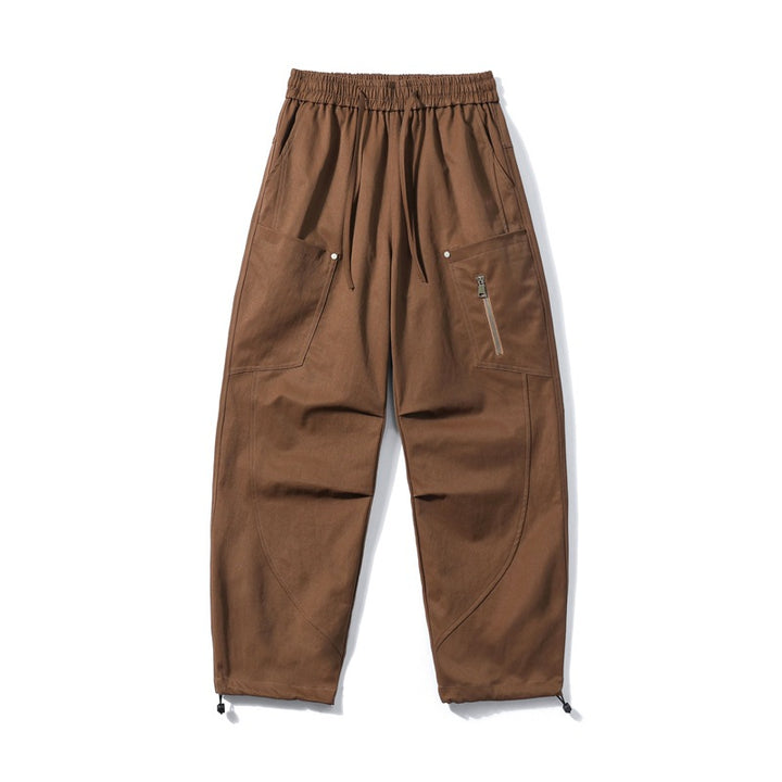 Herren Utility-Cargohose mit elastischem Bund, Reißverschlusstasche und verstellbarem Saum Drune