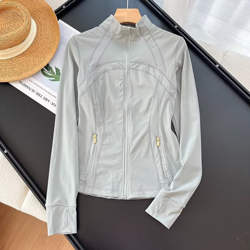Damen Sportliche Laufjacke mit hohem Kragen und atmungsaktivem Material Drune