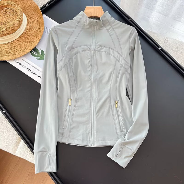 Damen Sportliche Laufjacke mit hohem Kragen und atmungsaktivem Material Drune