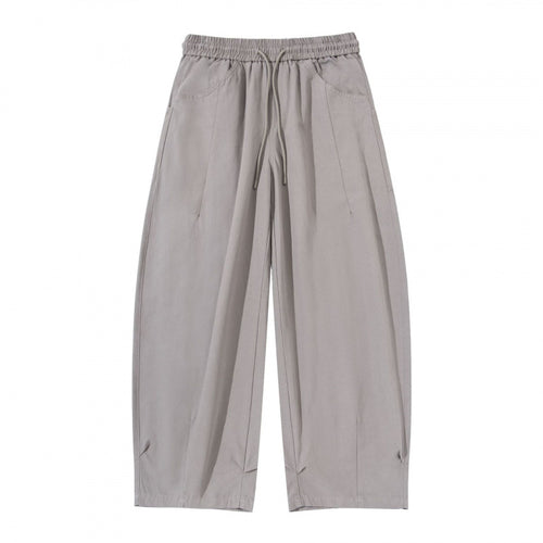 Damen Weite Cropped-Hose mit Tunnelzugbund, Ballon-Silhouette und aufgesetzten Taschen Drune