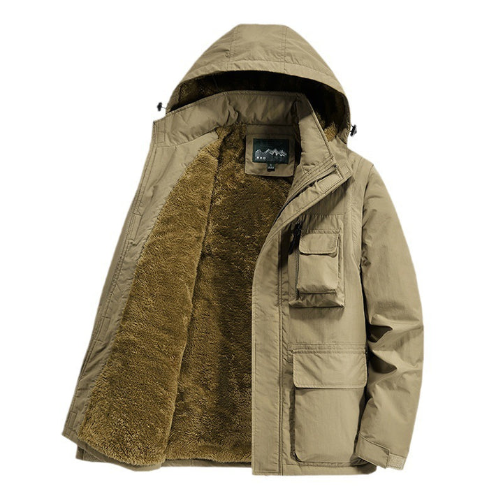 Herren Multifunktionaler Fieldparka mit Teddyfleece Innenfutter und Kapuze Drune