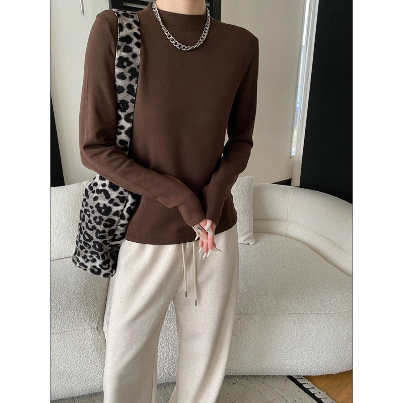 Damen Langarmshirt mit hohem Kragen aus hochwertigem Material Drune