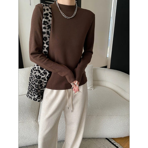 Damen Langarmshirt mit hohem Kragen aus hochwertigem Material Drune