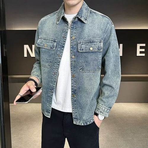 Herren Denim Überhemd Drune 1787799486