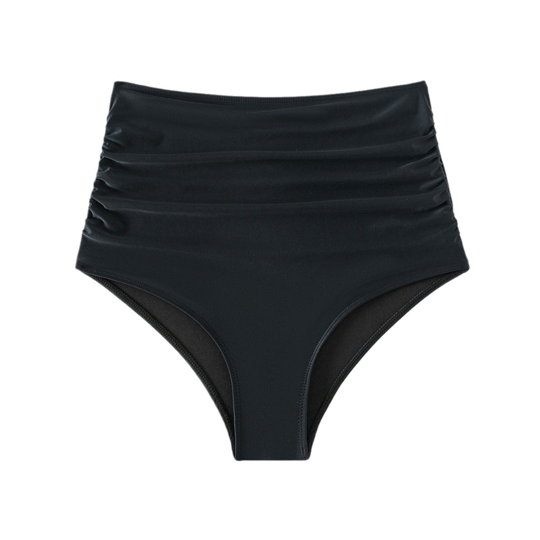 Damen Hochtaillierte Bikini-Hose mit figurformender Raffung Drune