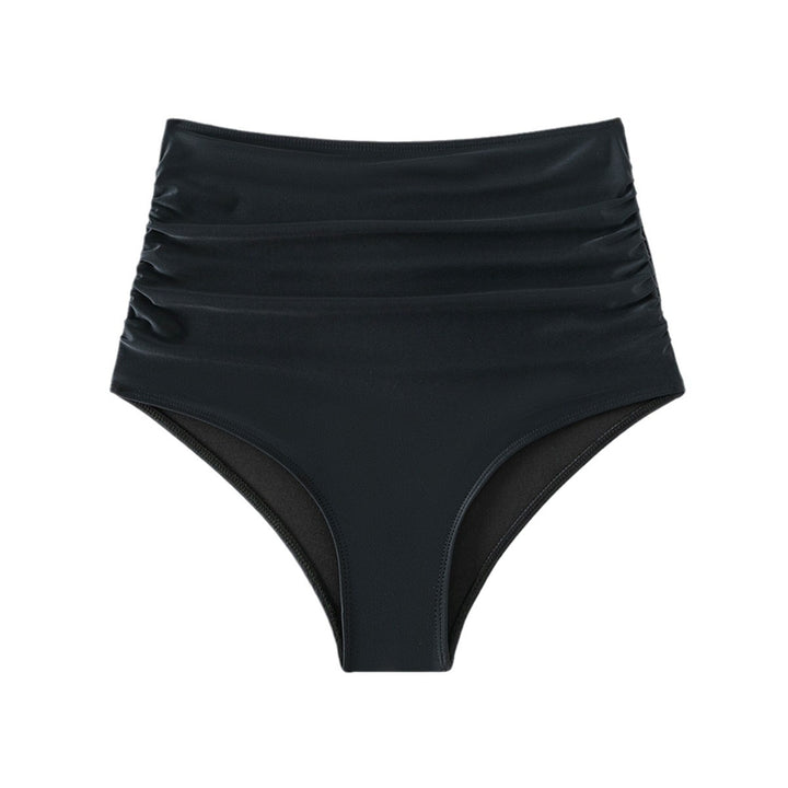 Damen Hochtaillierte Bikini-Hose mit figurformender Raffung Drune