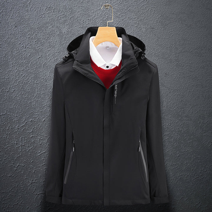 Herren Leichte Softshell-Funktionsjacke mit atmungsaktivem Meshfutter und verstellbarer Kapuze Drune