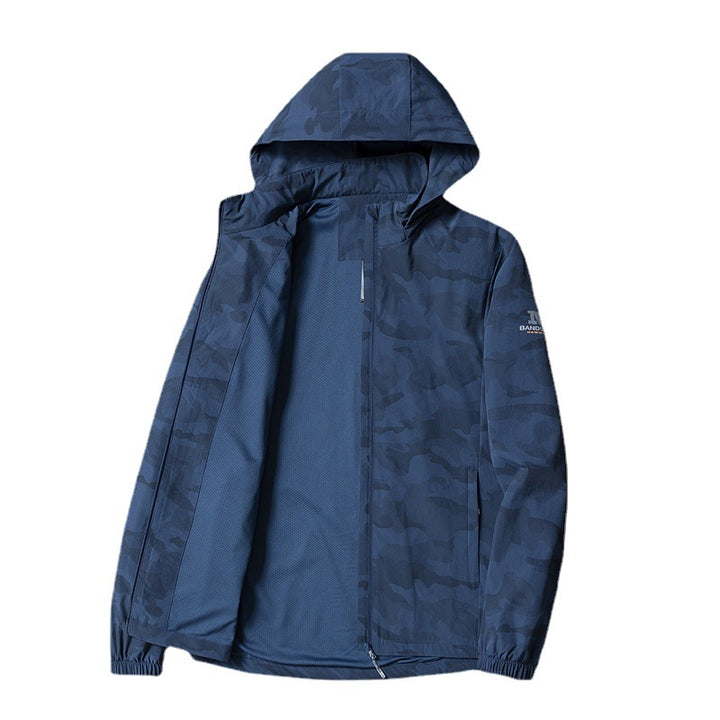 Herren Ultraleichter Softshell-Hoodie mit Tarnmuster, wasserabweisend und atmungsaktivem Meshfutter Drune