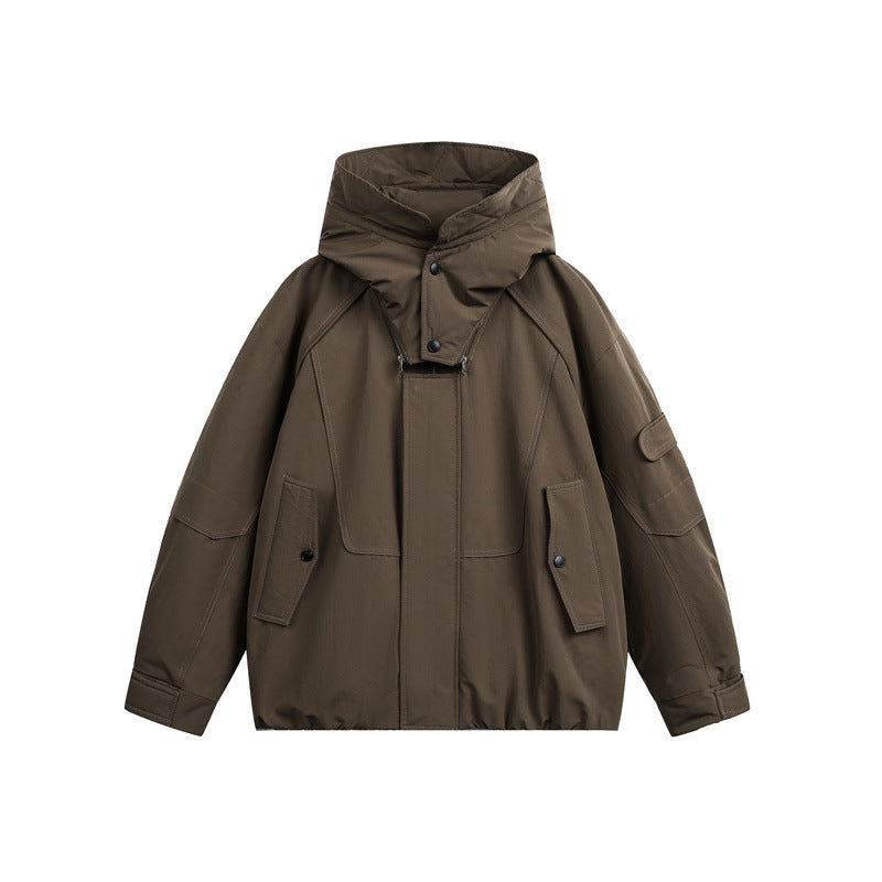 Herren technische Outdoorjacke mit verstellbarer Kapuze und Utility-Taschen Drune