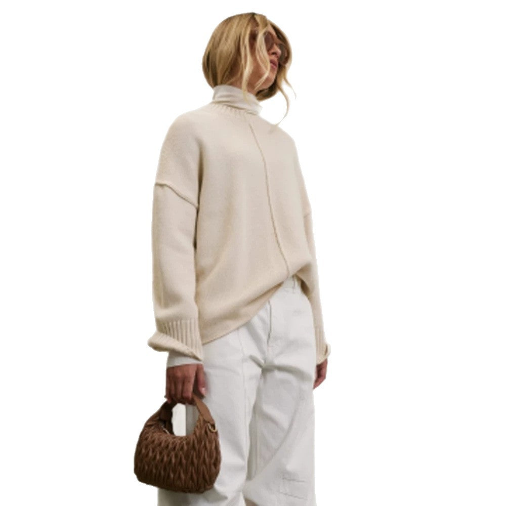 Damen Oversized Rollkragenpullover mit verdeckter Mittelnaht Drune