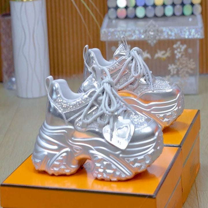 Damen Chunky Sneakers mit glitzernden Akzenten und stylischem Design Drune
