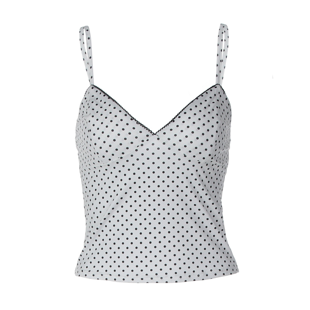 Damen Charmantes Spaghetti-Top mit Punkten Drune