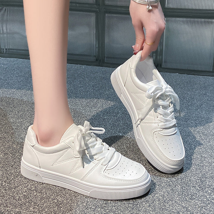 Damen Niedrige Plateausneaker mit gepolstertem Schaft und klassischer Schnürung Drune