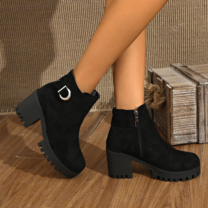 Damen Modische Kick-High Stiefeletten Drune
