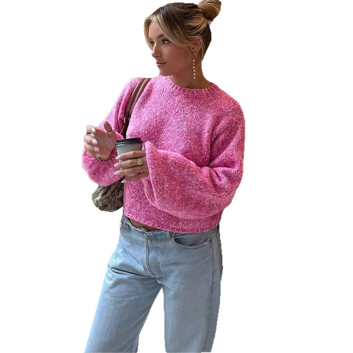 Damen Modischer Strickpullover mit weit geschnittenen Ärmeln Drune