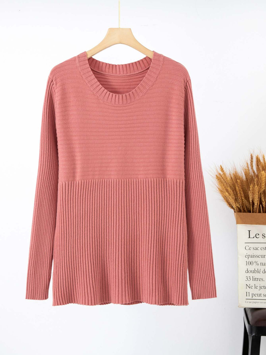 Damen Feinstrickpullover mit strukturiertem Design und Rundhalsausschnitt Drune