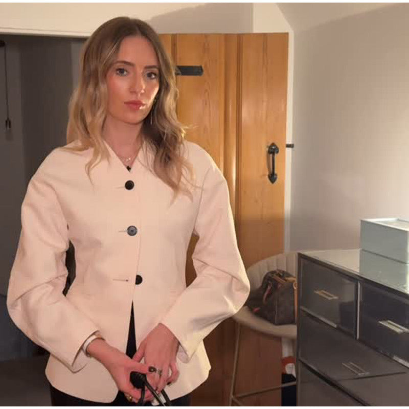 Damen modischer Blazer mit voluminösen Ärmeln Drune