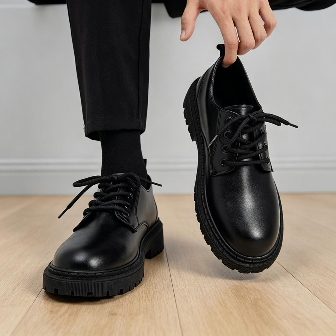 Herren Glänzende Lederschuhe Drune