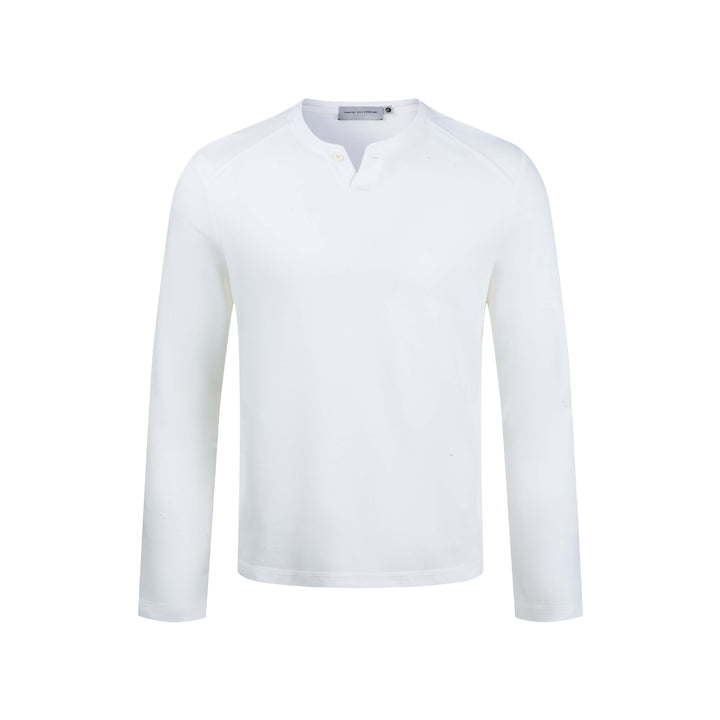 Herren Feines Longsleeve-Henley mit kurzem Knopfverschluss und Raglanärmeln Drune