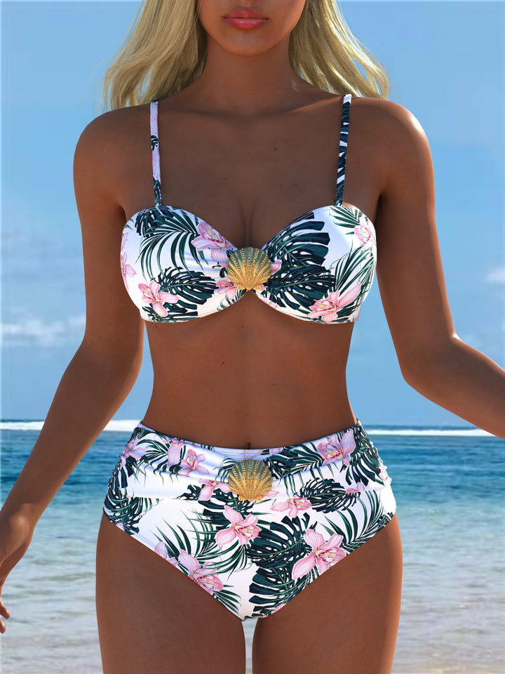 Damen Bikini-Set mit elegantem Balconette-Oberteil und hoch geschnittenen Höschen Drune