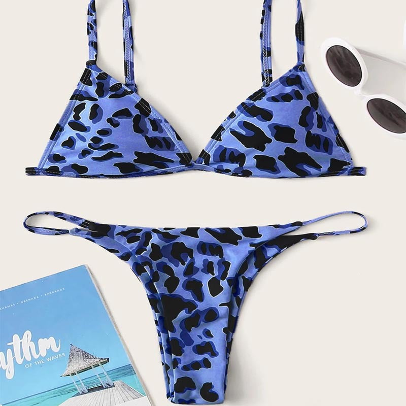 Damen Triangel-Bikini mit aufregendem Leoparden-Design Drune