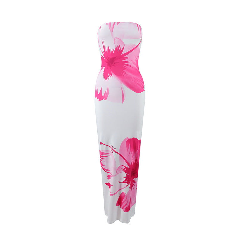 Damen strandtaugliches Maxikleid mit elegantem Blumenprint Drune