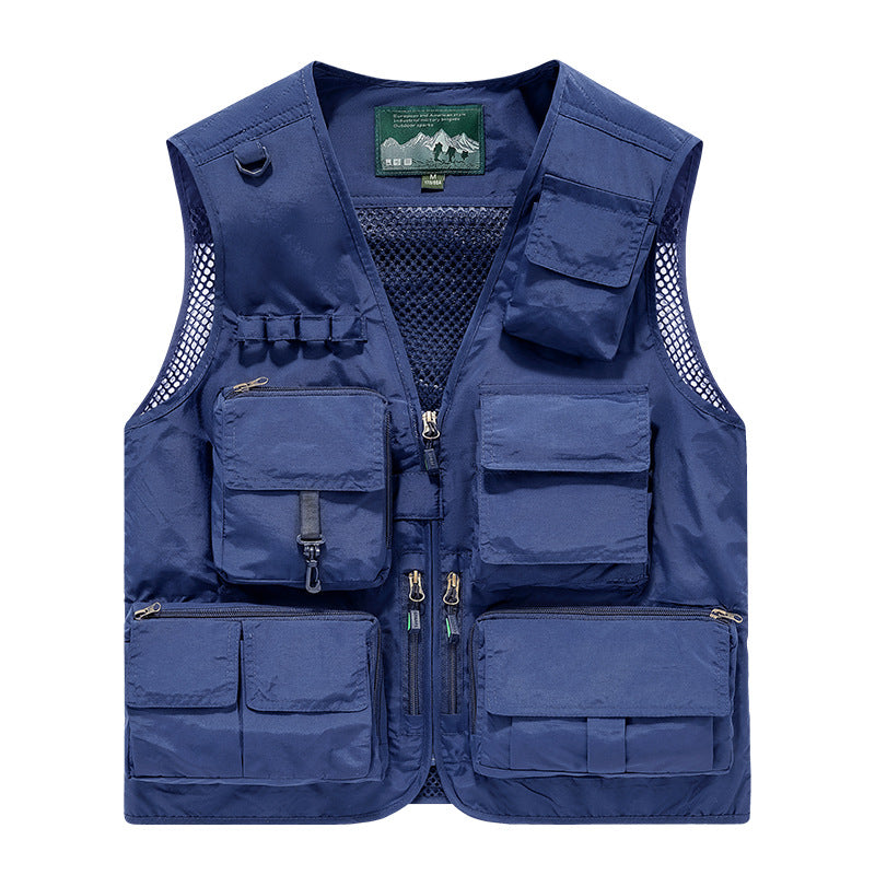 Herren Multifunktionale Outdoor-Utility‑Weste mit Mesh‑Innenfutter und zahlreichen Taschen Drune