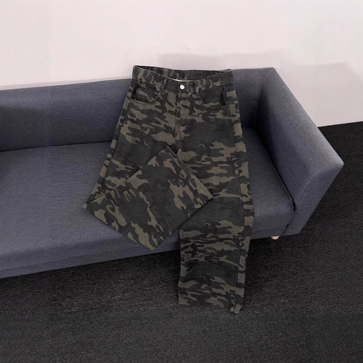 Damen Modische Camouflage Cargo-Hose Drune
