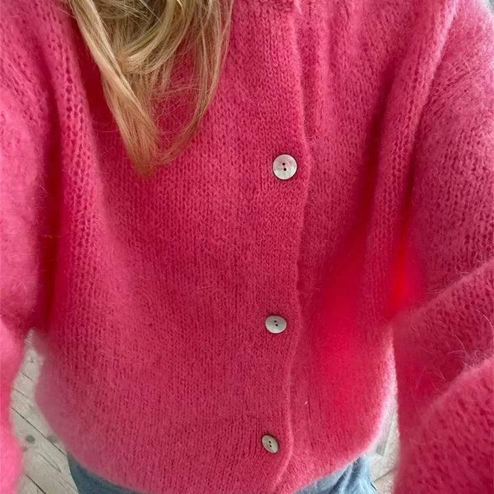 Drune | Damen Cashmere Cardigan mit Rundhalsausschnitt und Knopfverschluss