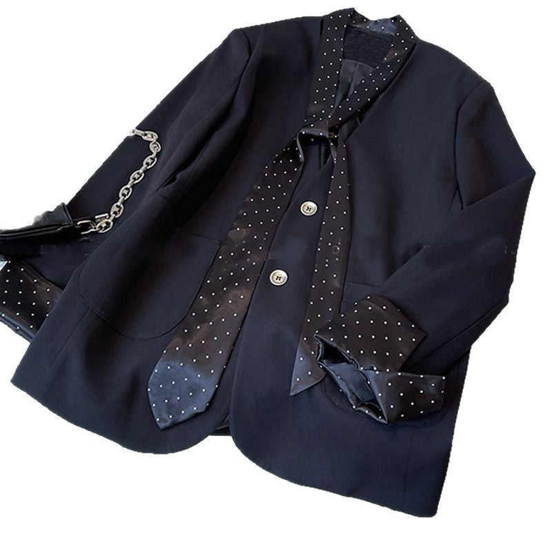 Damen Modischer Blazer mit integriertem Schal Drune