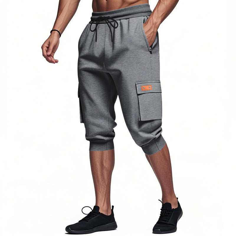 Herren lässige Cargo-Shorts mit Taschen und elastischem Bund Drune