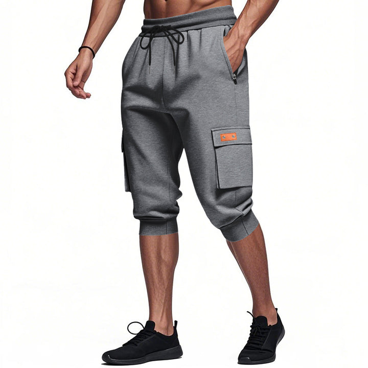 Herren lässige Cargo-Shorts mit Taschen und elastischem Bund Drune