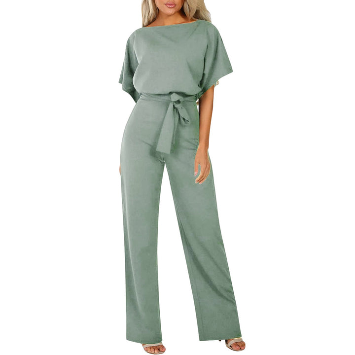 Damen elegantes Set bestehend aus fließender Bluse und weit geschnittenen Hosen Drune