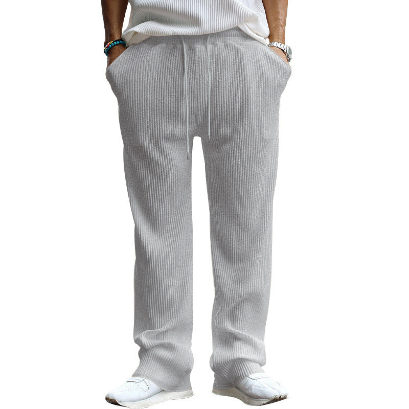 Herren nan locker geschnittene Plissee-Hose mit Tunnelzug und weitem Bein Drune