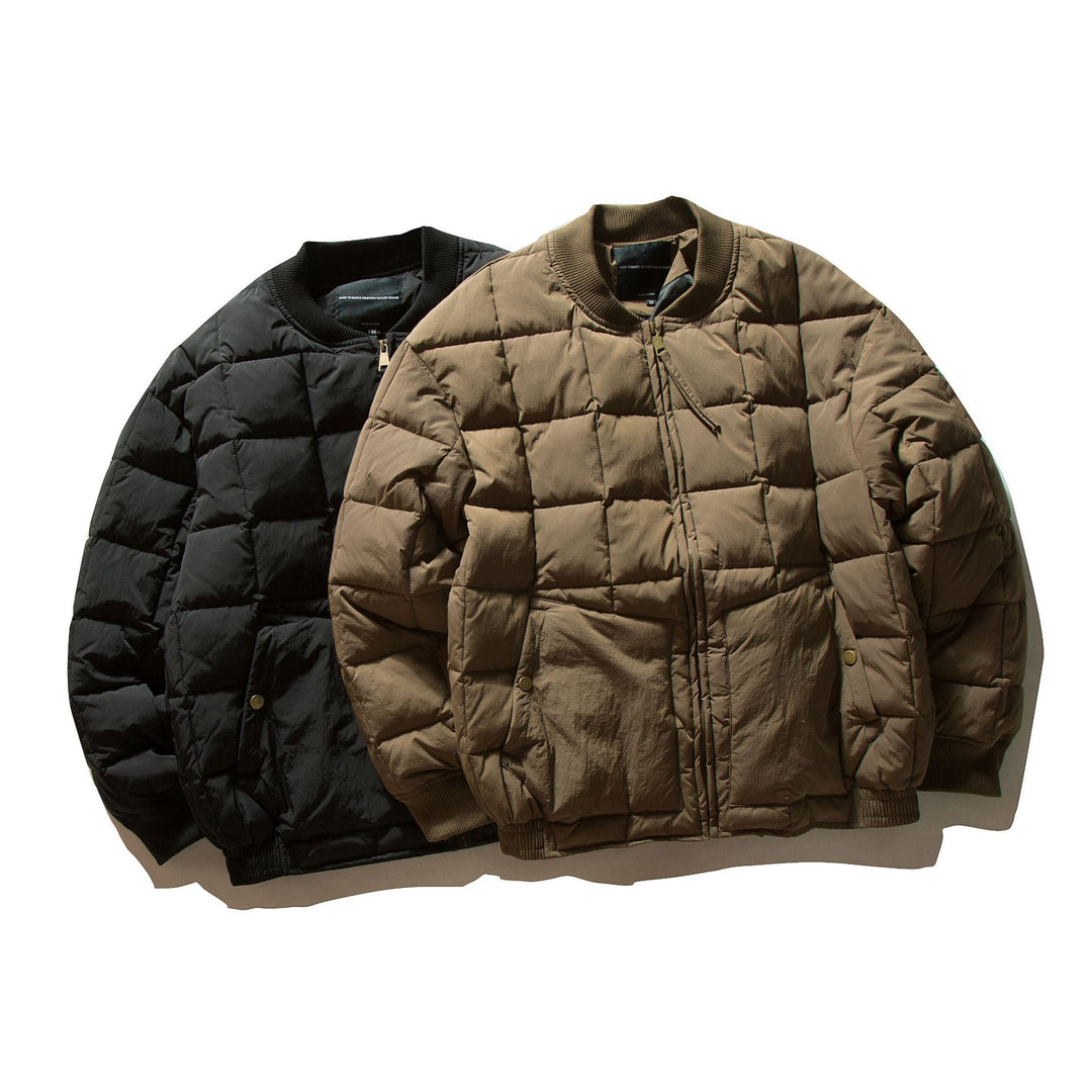 Herren Boxy-Stepp-Bomberjacke mit kubischer Wattierung und Rippenkragen Drune