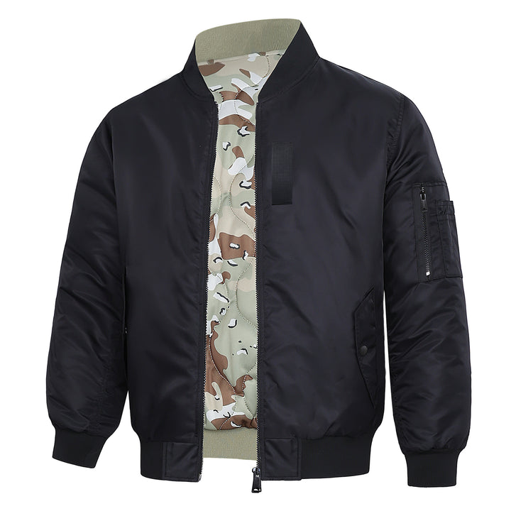 Herren  Classic Pilot Bomberjacke mit Utility-Ärmeltasche und gestepptem Futter Drune