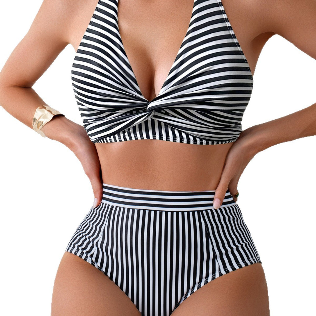 Damen Hochgeschnittener Bikini mit V-Ausschnitt und sportlichem Schnitt Drune