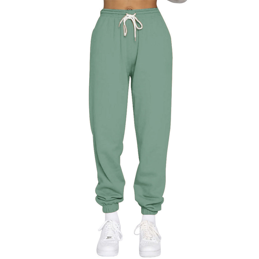 Damen nan High‑Waist Relax-Jogginghose mit elastischem Komfortbund, Kordelzug und gerippten Knöchelbündchen Drune
