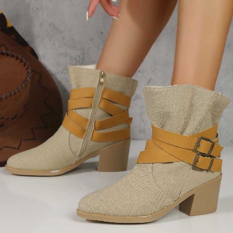 Drune | Vintage-Stiefel Mit Klobigem Absatz