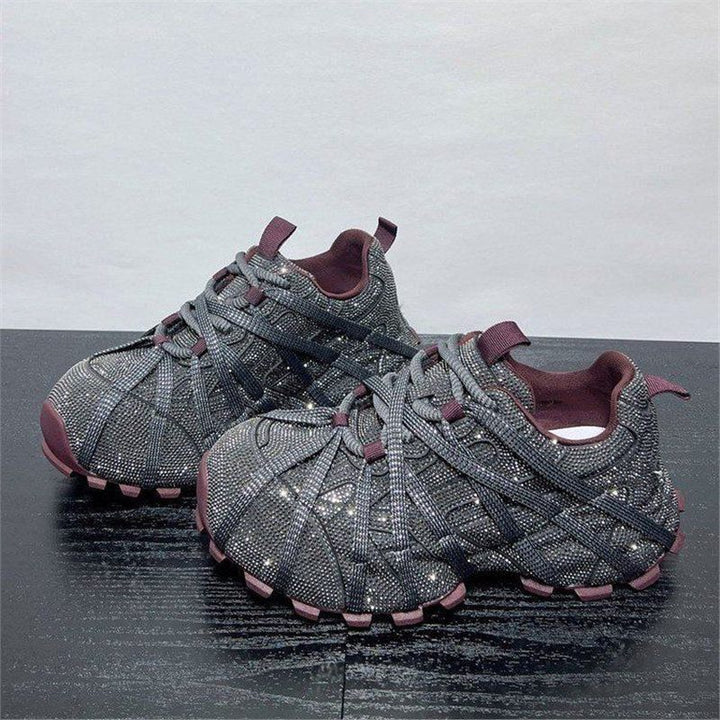 Damen Glitzernde Outdoor‑Sneaker mit skulptierter Profilsohle und elastischem Riemchendesign Drune