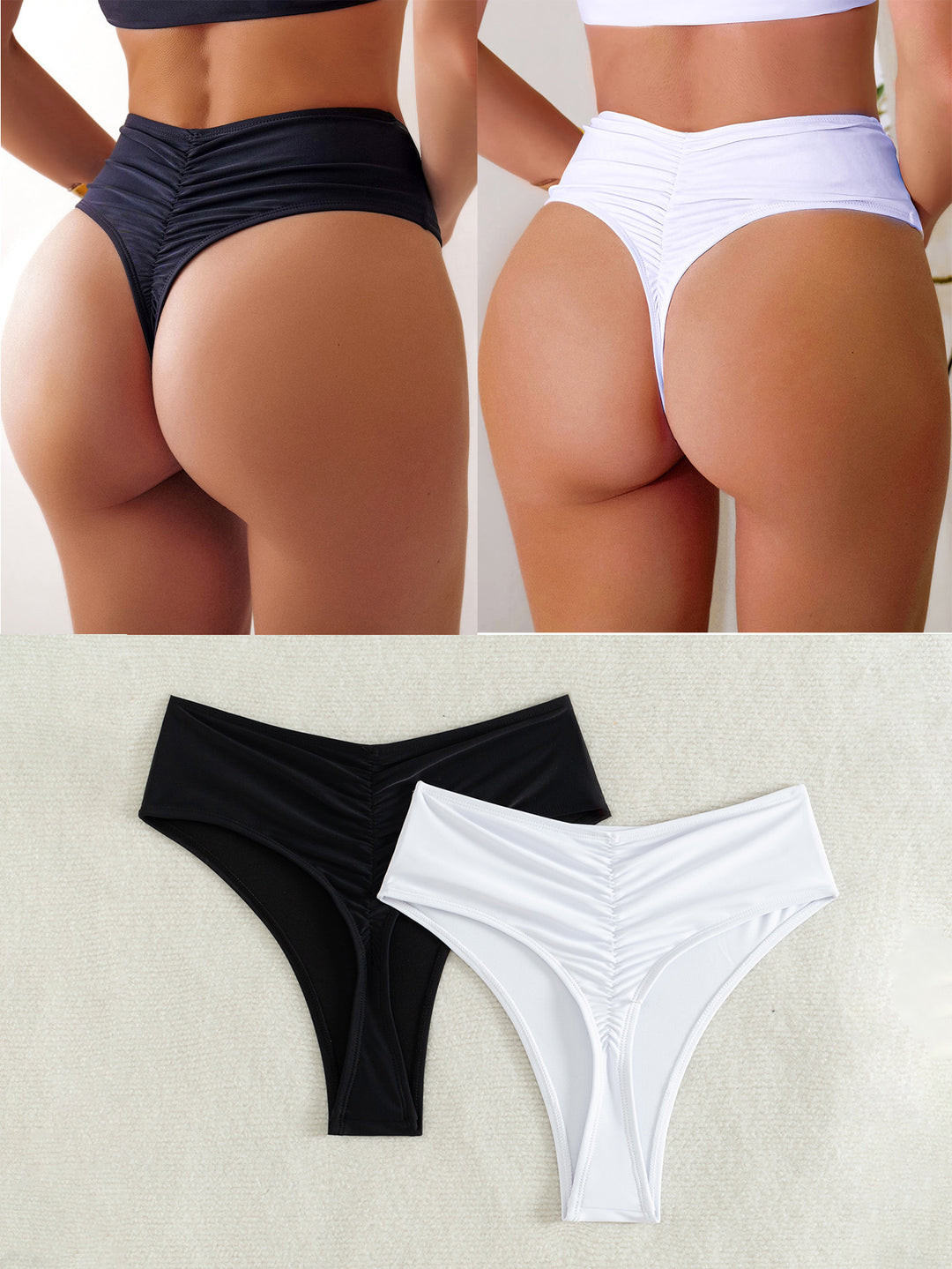 Damen Hochgeschnittener Bikini mit seitlichen Bindebändern Drune