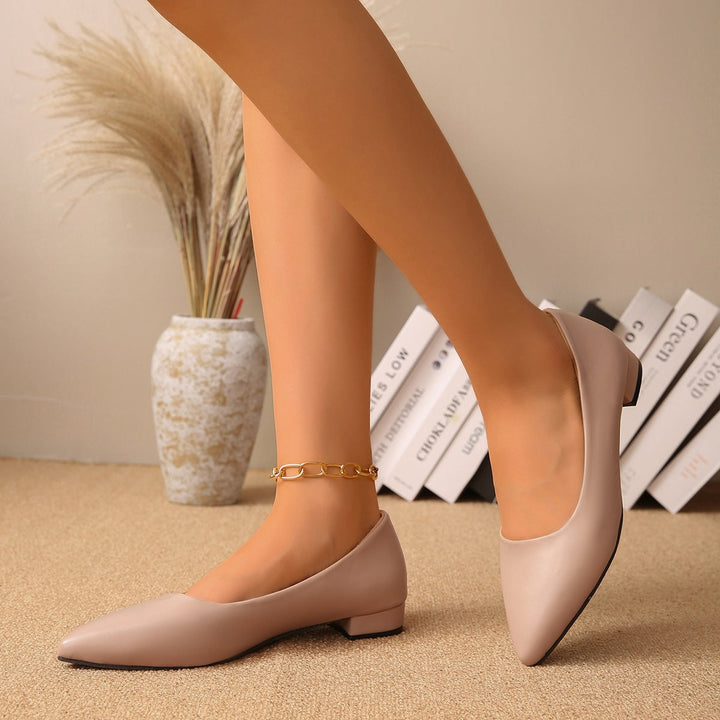 Damen Elegante und bequeme Ballerinas mit spitzem Zehenbereich Drune