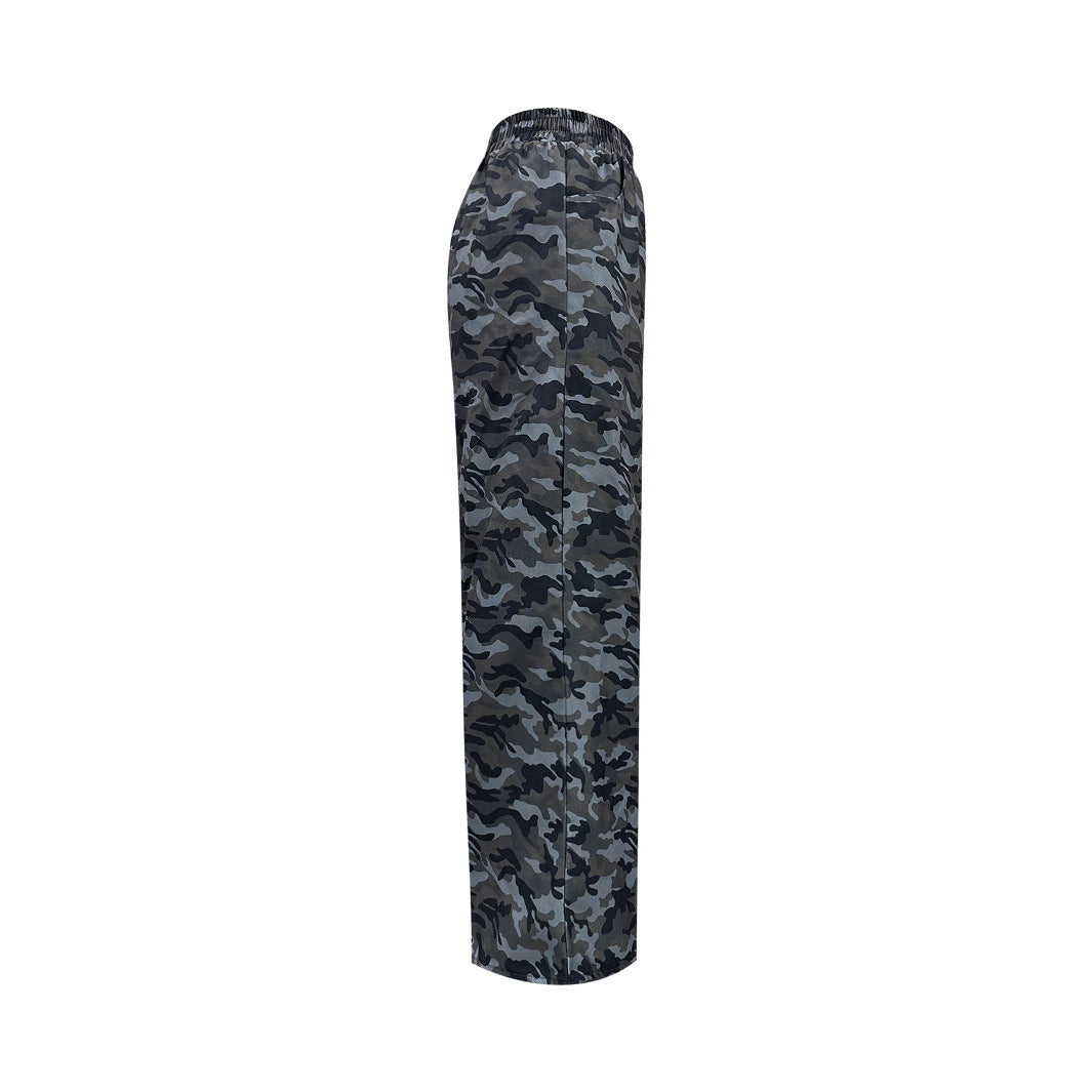 Damen weite Cargo-Hose mit modernem Camouflage-Print Drune