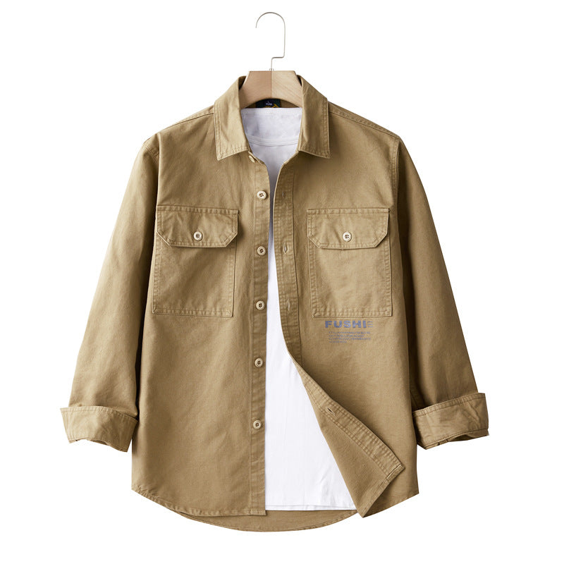 Herren Overshirt-Jacke im Utility-Stil mit Brusttaschen und Hemdkragen Drune