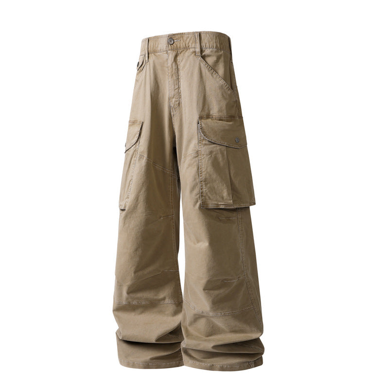 Damen Weite Cargohose mit hohem Bund, Oversize‑Bein und großen Klappentaschen Drune